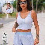 Conjunto Fitness Top e Shorts Runner Azul
