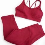 Conjunto Fitness Top Strappy e Legging Modeladora Bordô