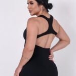Macacão Fitness Longo Preto Costas Nadador