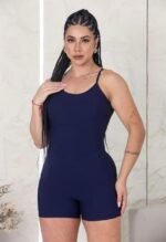 Macaquinho Fitness com Bolso Azul Marinho - Imagem 2