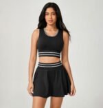 Conjunto Fitness Short Saia e Top Listras