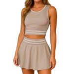 Conjunto Fitness Short Saia e Top Listras - Imagem 2